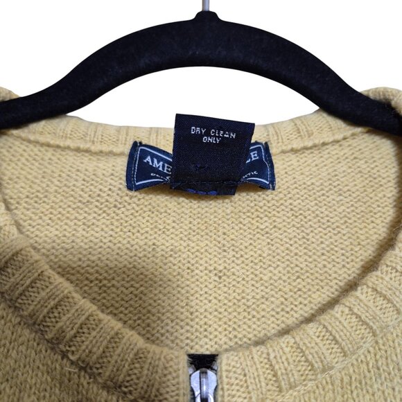 Vintage American Eagle Sweater Womens Size M Shetland Wool Full Zip Fair Isle - Picture 5 of 6